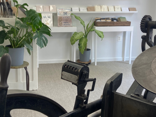 Open to Being interior with letterpress